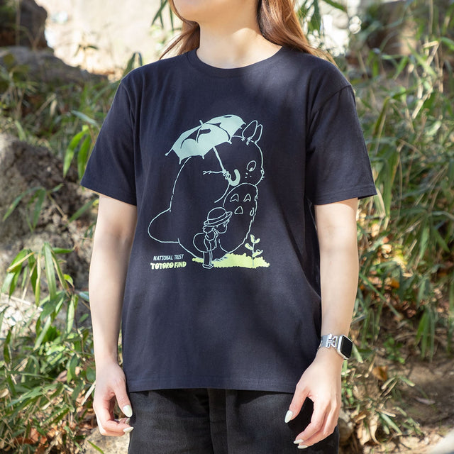 Polera Totoro con paraguas azul marino