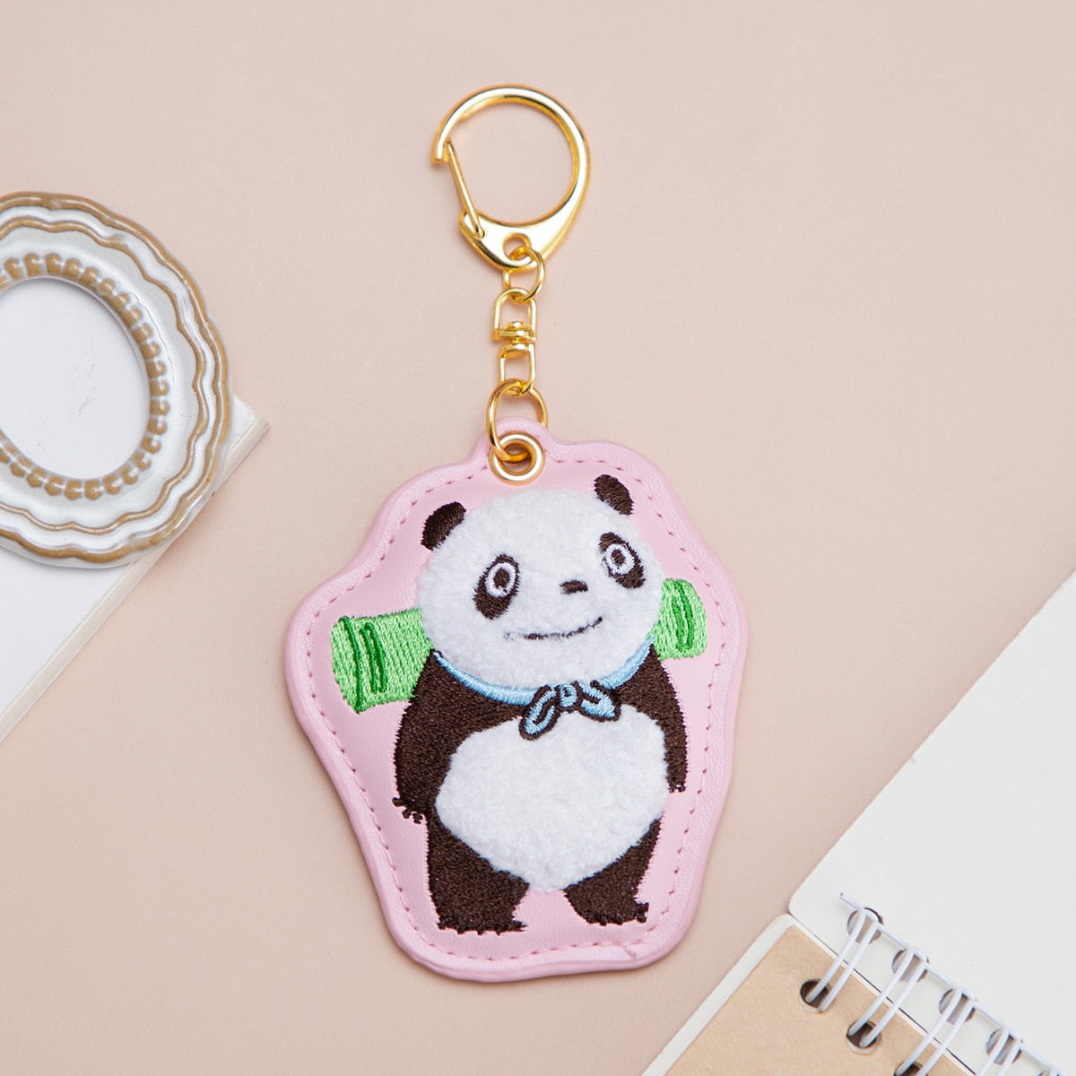 ¡Panda! Go, Panda! Llavero bordado de panda