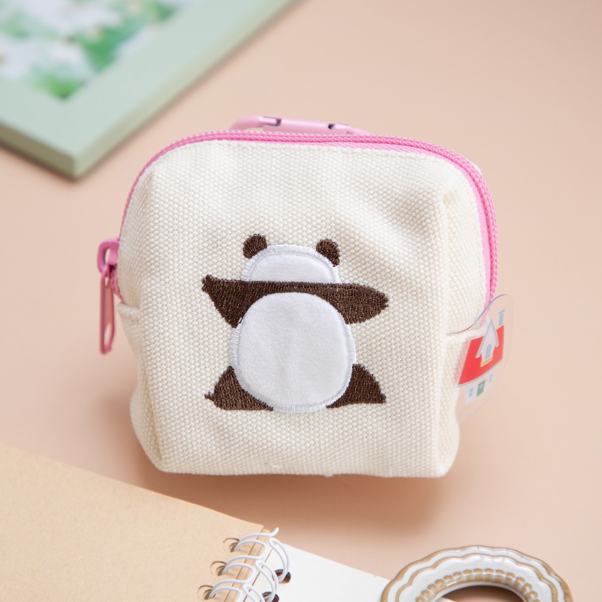 ¡Panda! Go, Panda!: estuche rosado con mosquetón