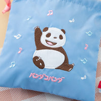 Bolsa bordada con cordón ¡Panda! Go, Panda! (azul)
