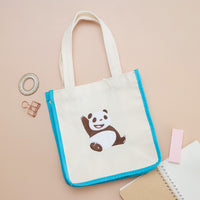 Bolso mini bordado ¡Panda! Go, Panda! (azul)
