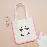 Panda! Go, Panda! Mini bolso bordado rosado