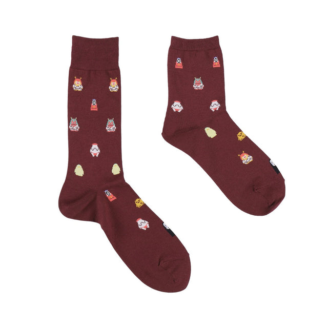 Calcetines Spirited Away diseño integral color vino