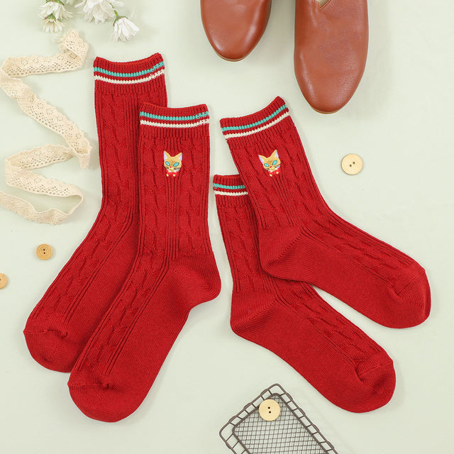 Calcetines trenzados Whisper of the Heart (ladrillo)