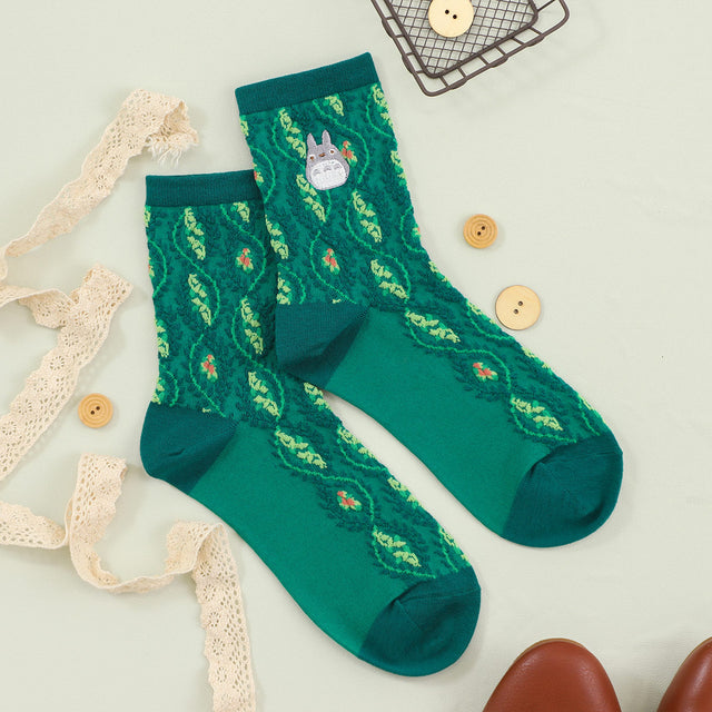 Calcetines Totoro con bordado 23-25 cm