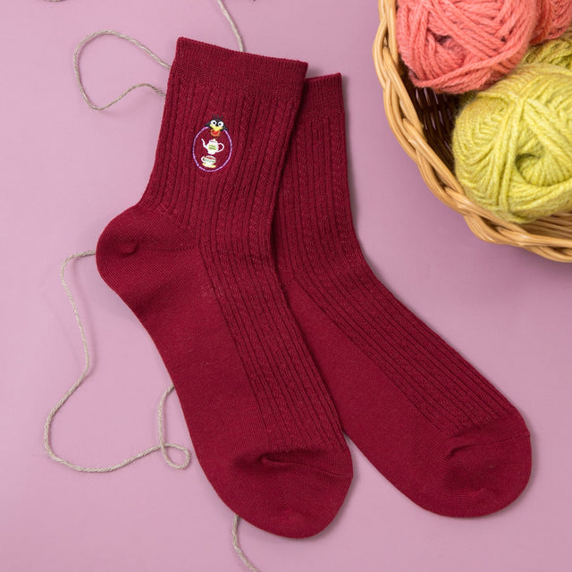 Calcetines Spirited Away con bordado de íconos