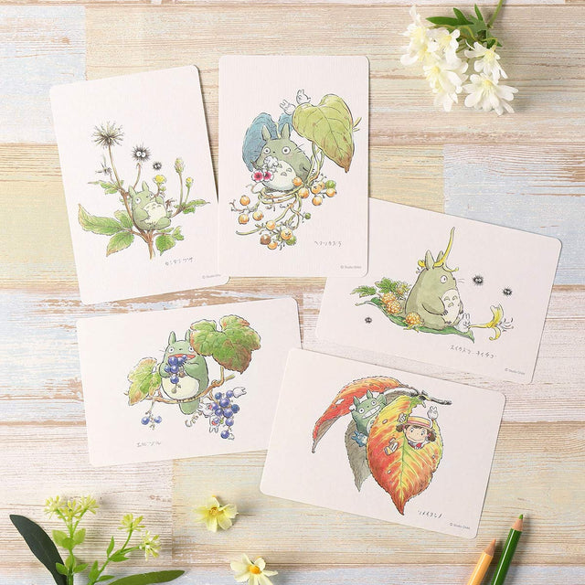 Postales Totoro: flores y plantas (5 unidades)