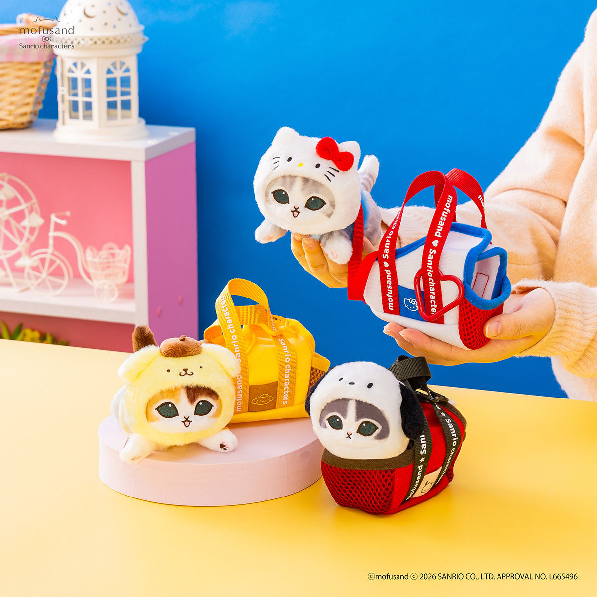 Peluche mofusand con bolso de Pochacco
