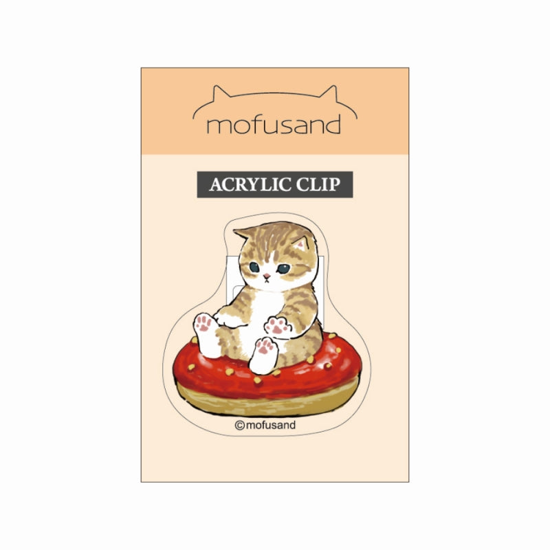 Clip acrílico mofusand con diseño de dona