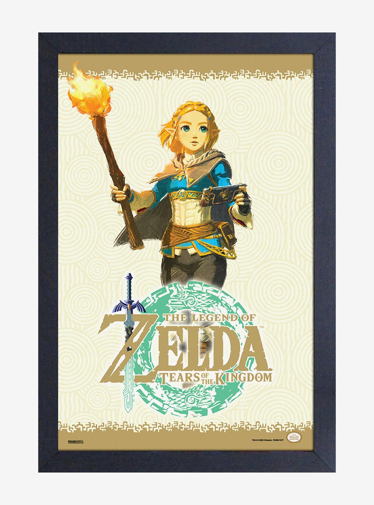 Póster enmarcado de Zelda con antorcha