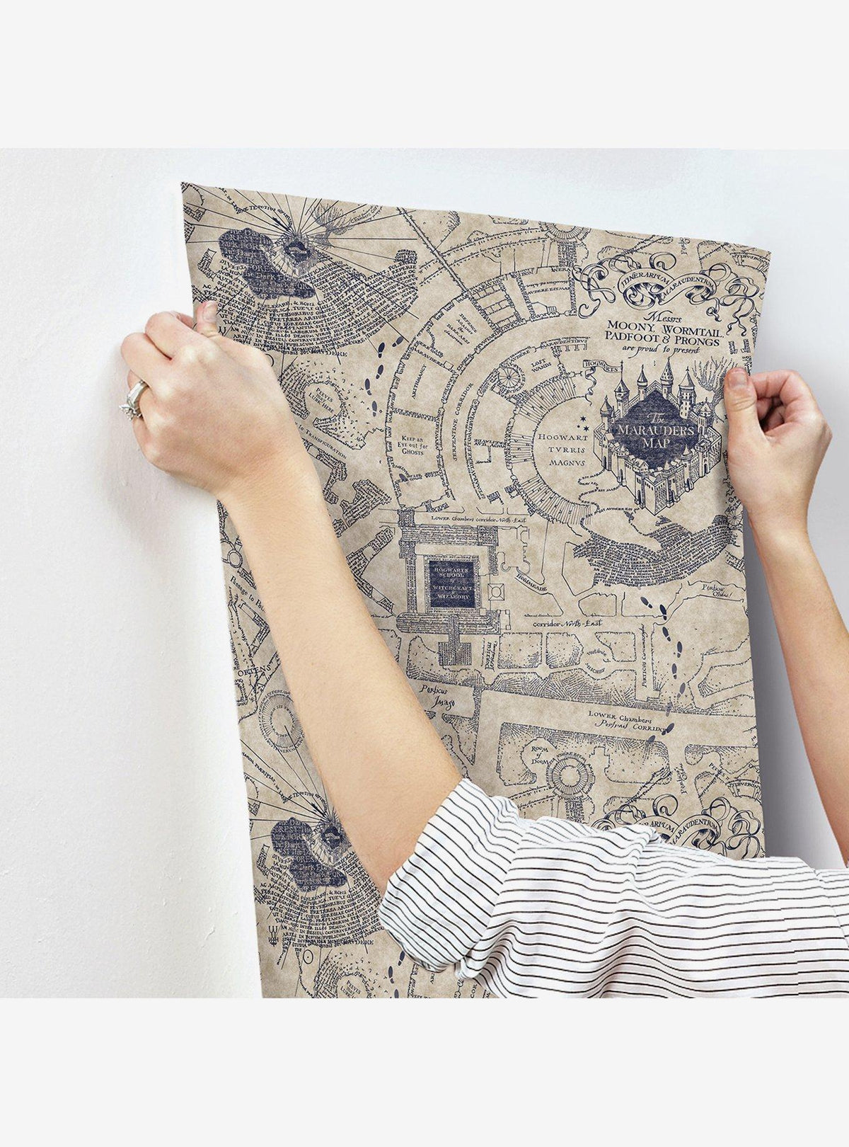 Papel mural autoadhesivo azul del Mapa del Merodeador