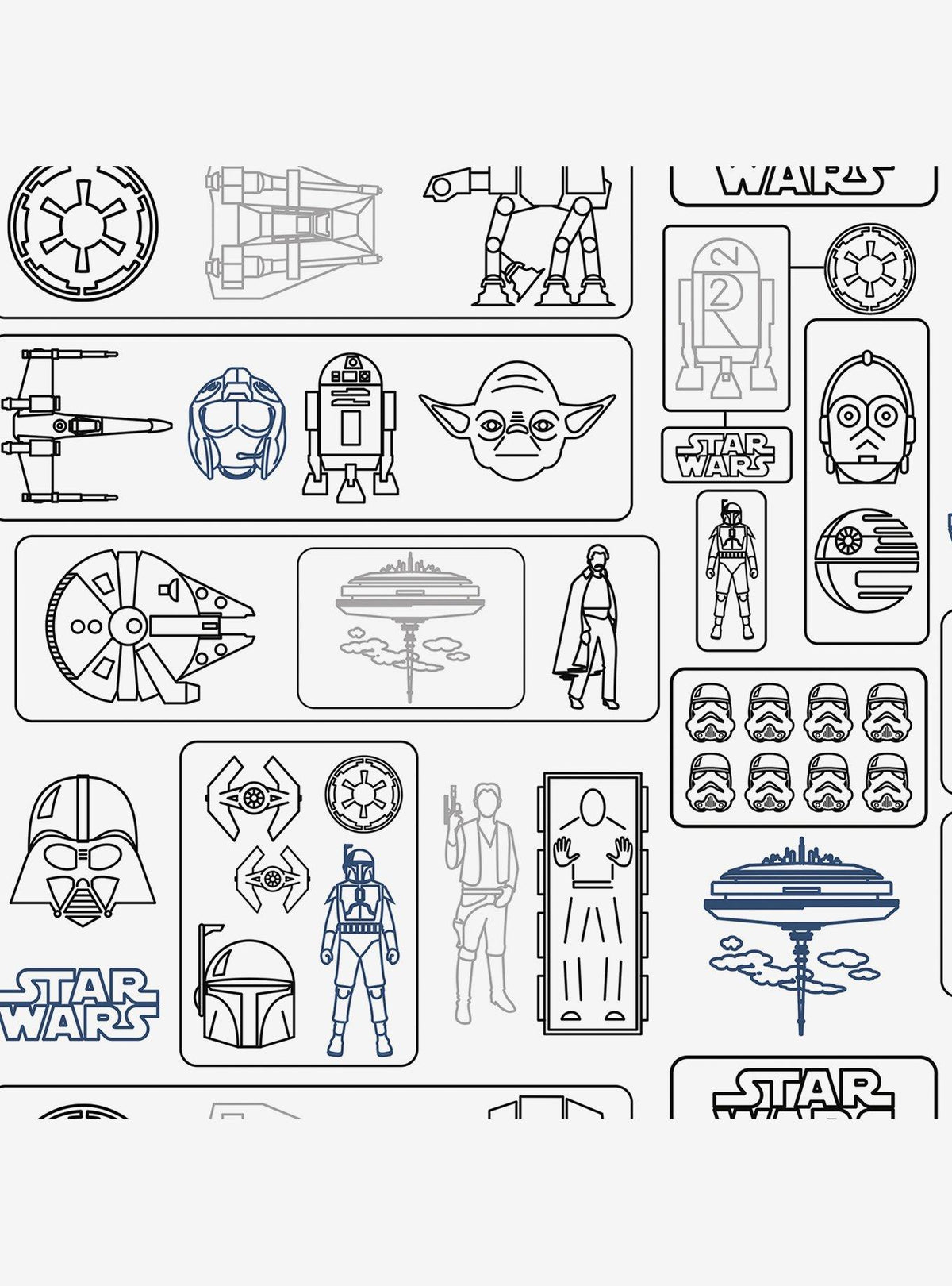 Papel mural adhesivo Star Wars Pictogram