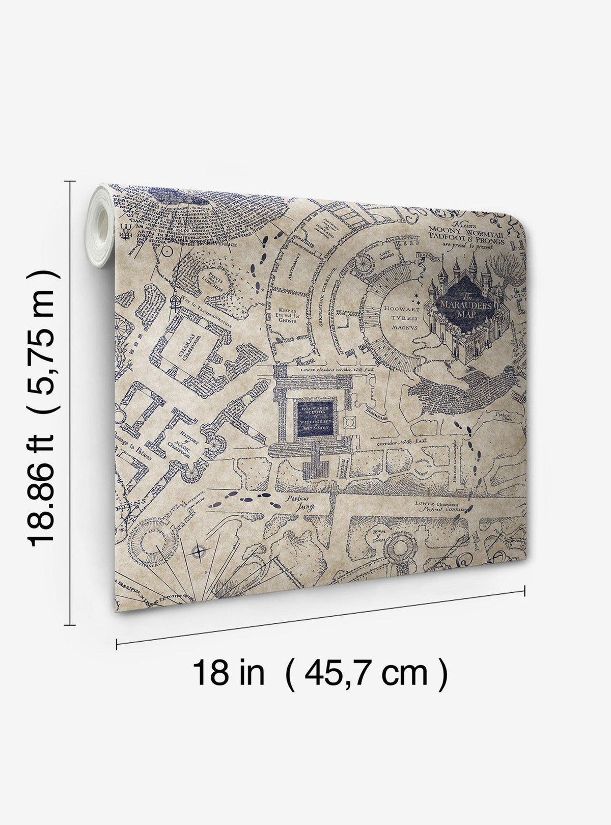 Papel mural adhesivo azul Harry Potter: Mapa del Merodeador