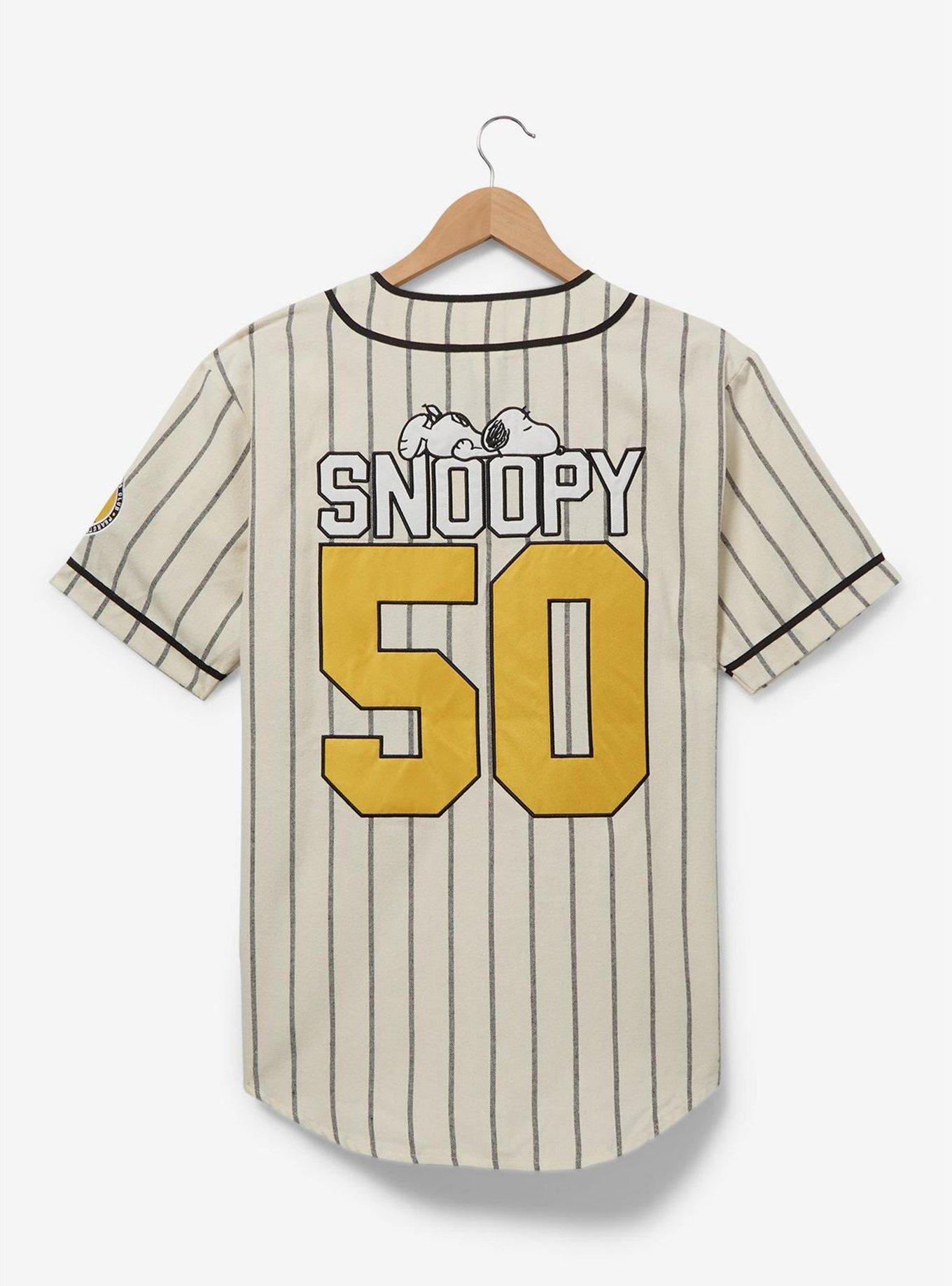 Camiseta de béisbol a rayas de Peanuts con Snoopy y Woodstock