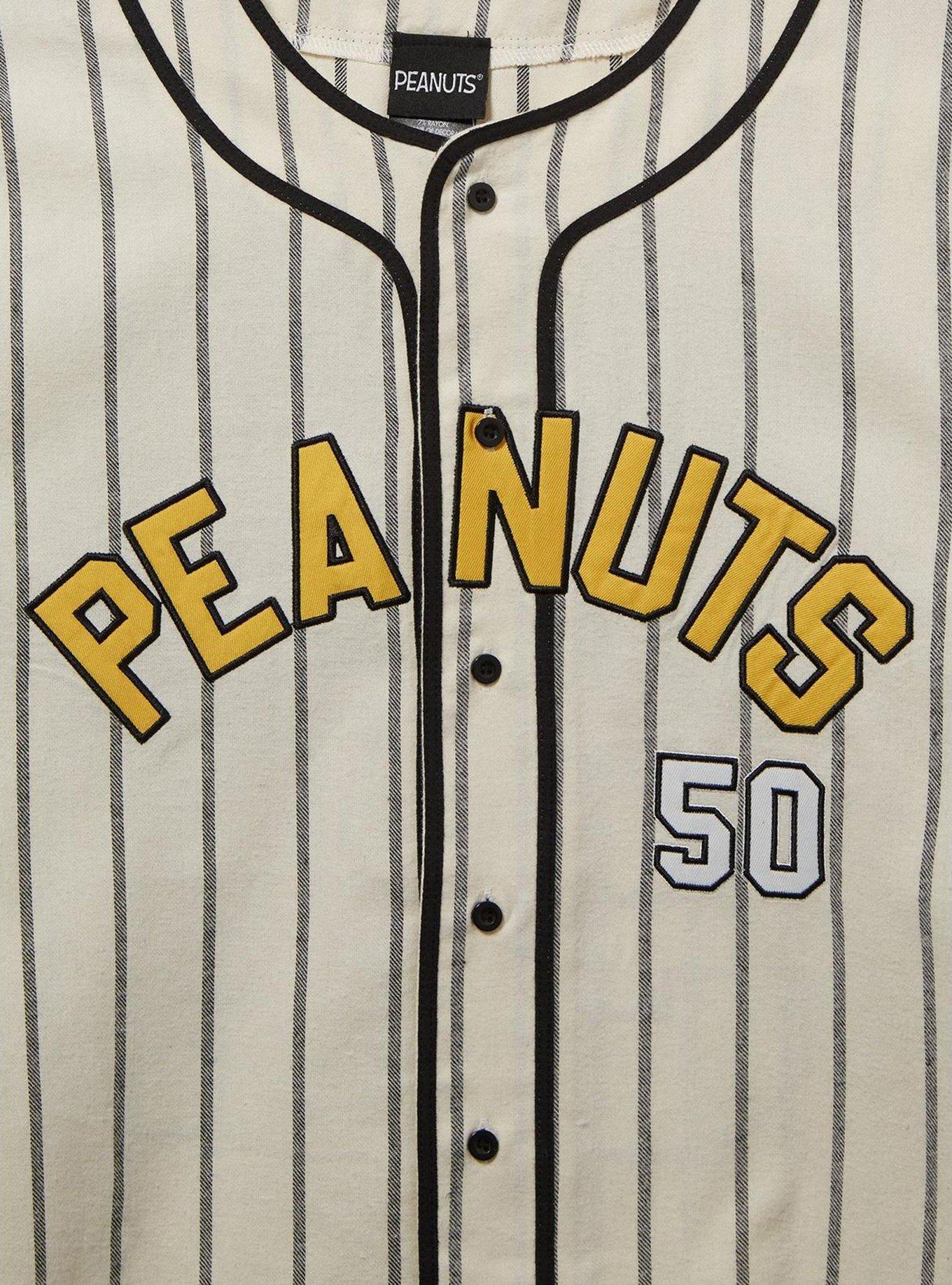 Camiseta de béisbol a rayas de Peanuts con Snoopy y Woodstock