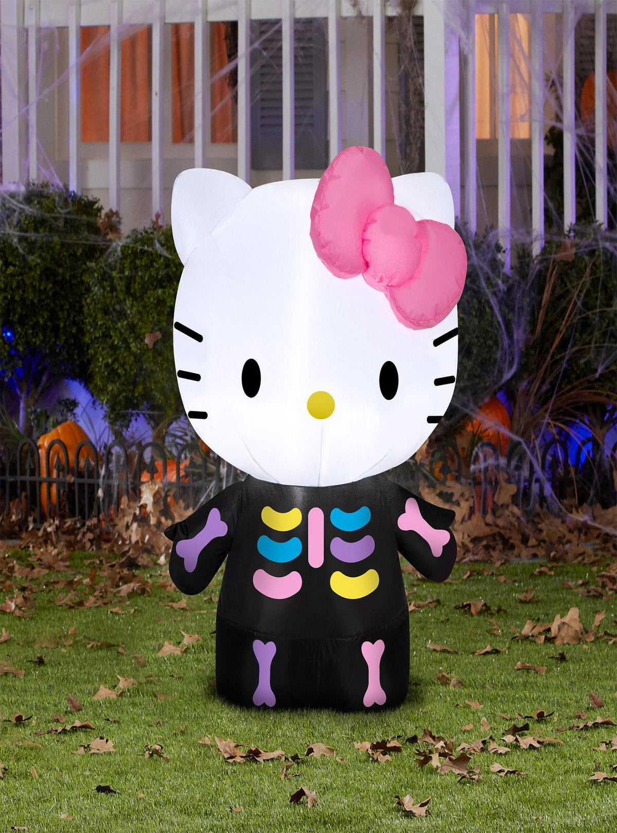 Inflable de Hello Kitty con esqueleto neón