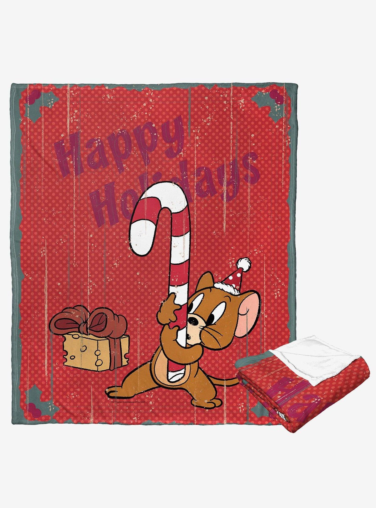 Manta Tom and Jerry Happy Holidays de tacto sedoso