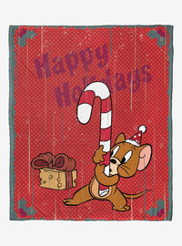 Manta Tom and Jerry Happy Holidays de tacto sedoso