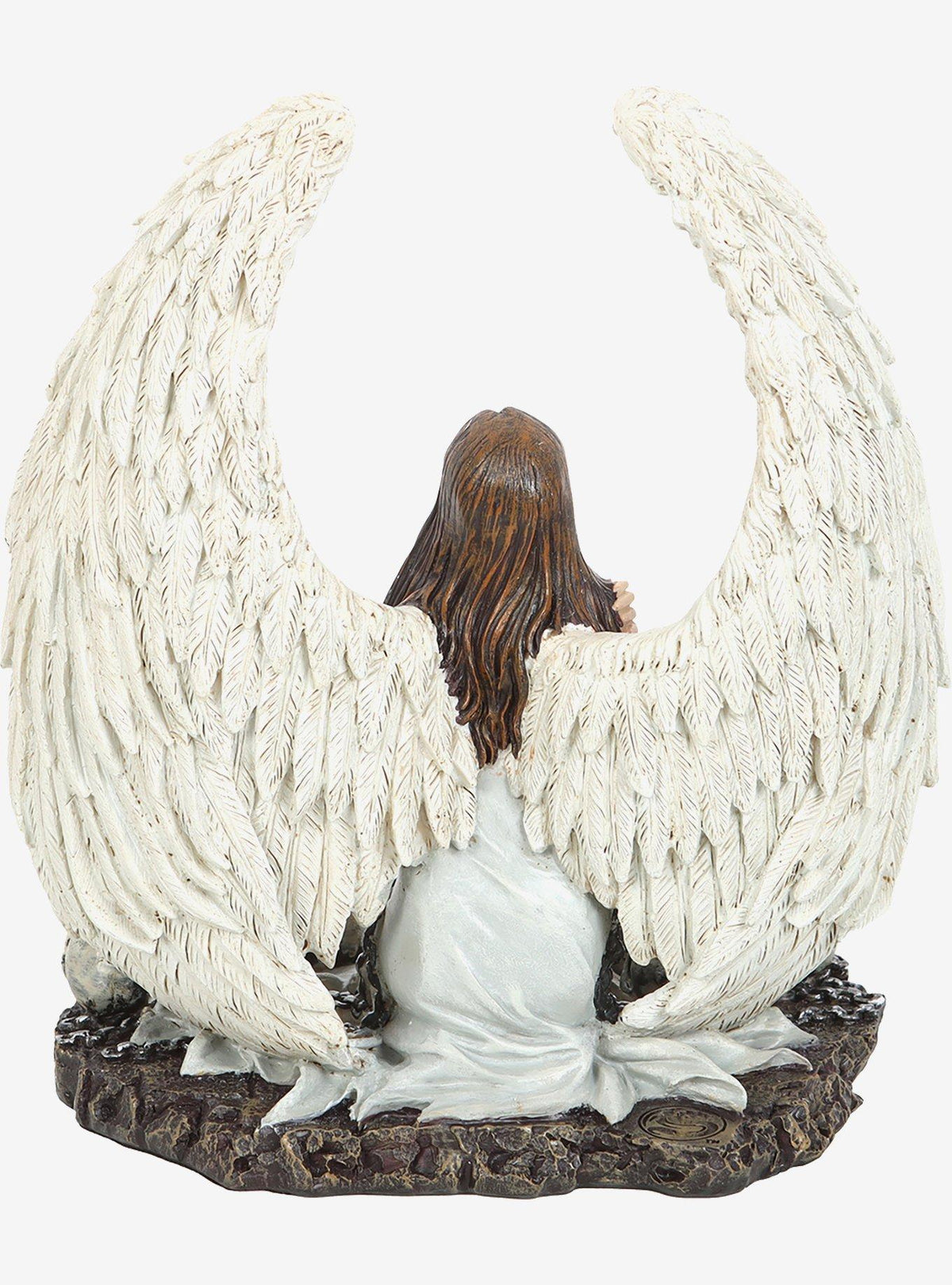 Figura decorativa de ángel arrodillada y cautiva
