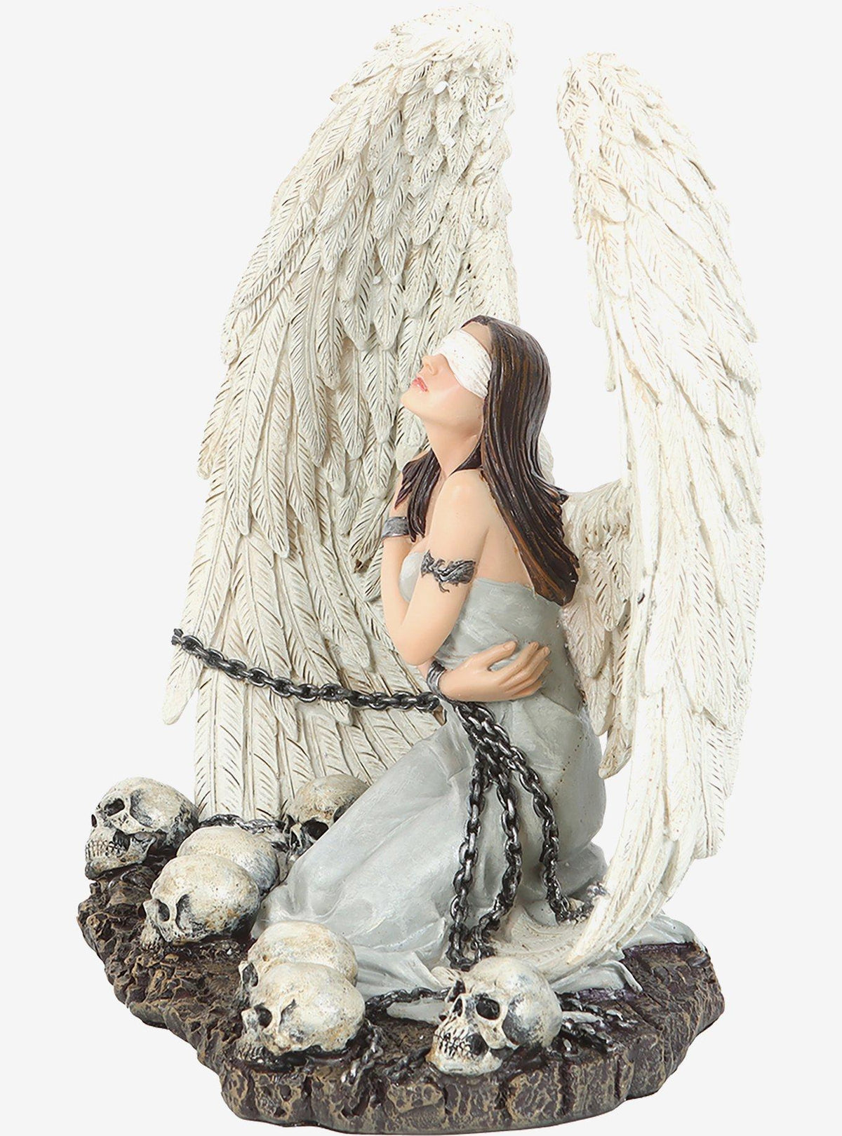 Figura decorativa de ángel arrodillada y cautiva