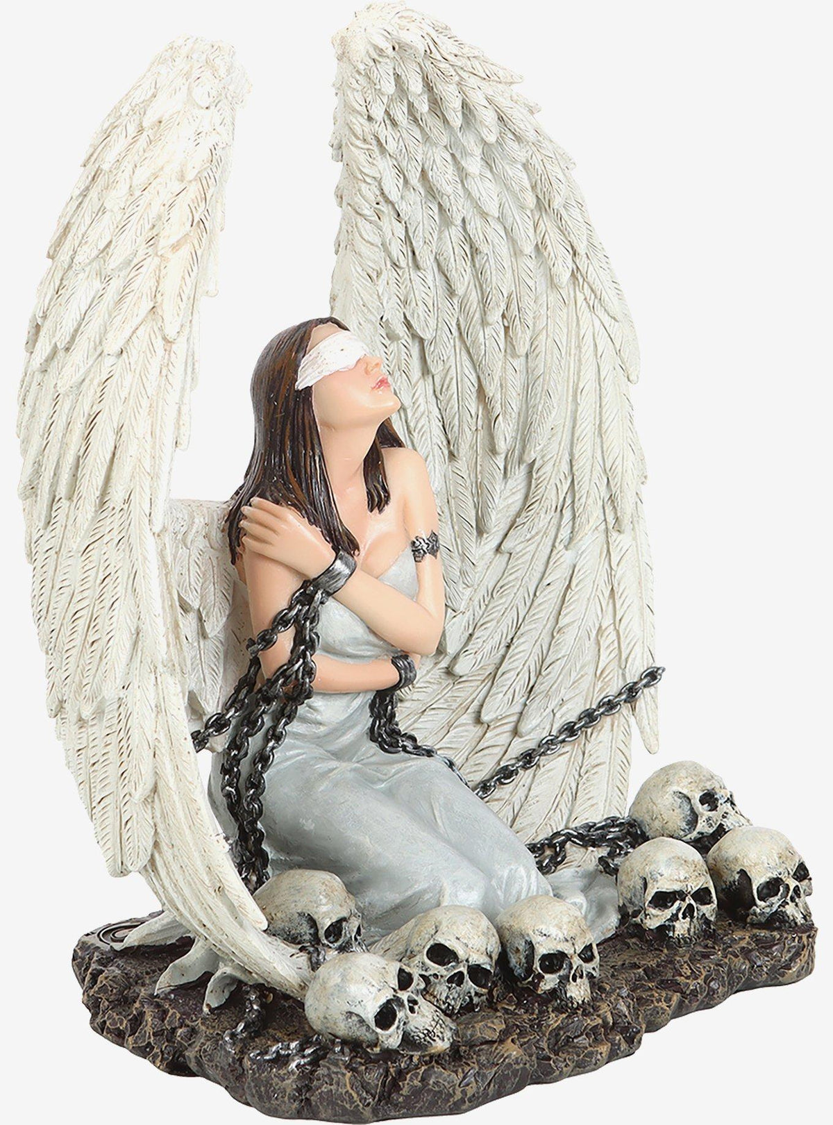 Figura decorativa de ángel arrodillada y cautiva