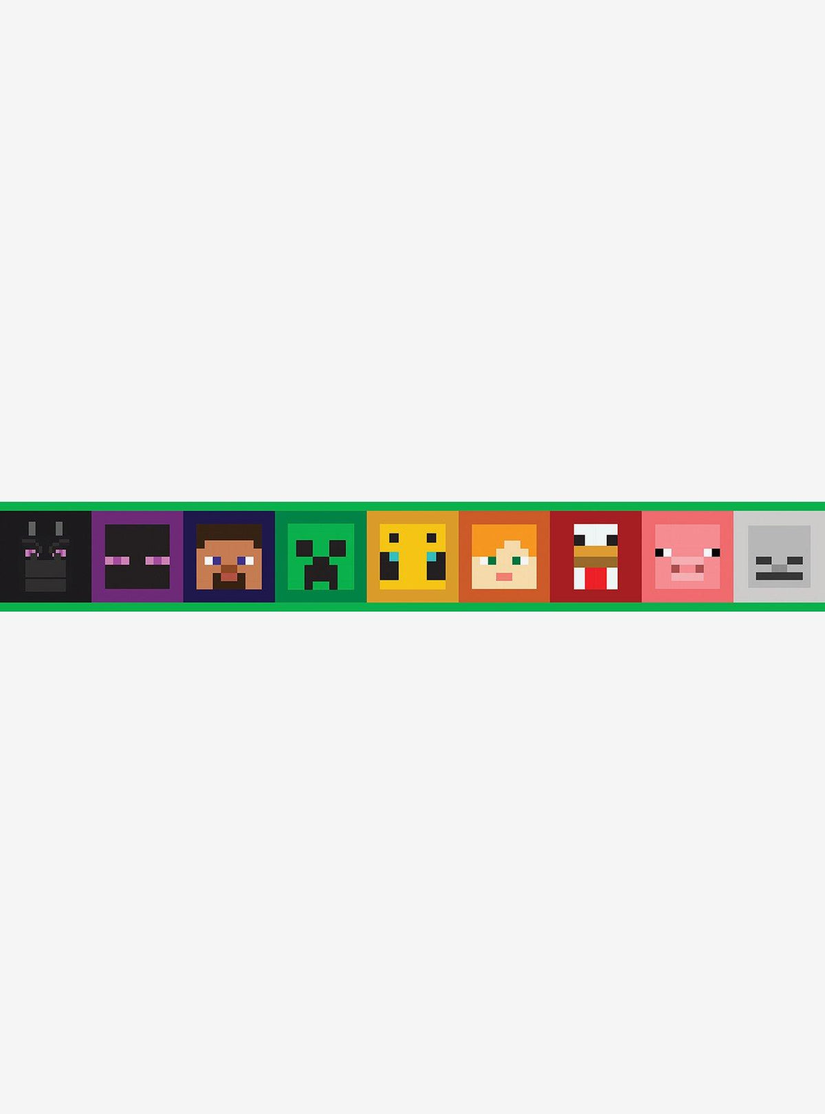 Borde adhesivo para muro Minecraft: caras icónicas