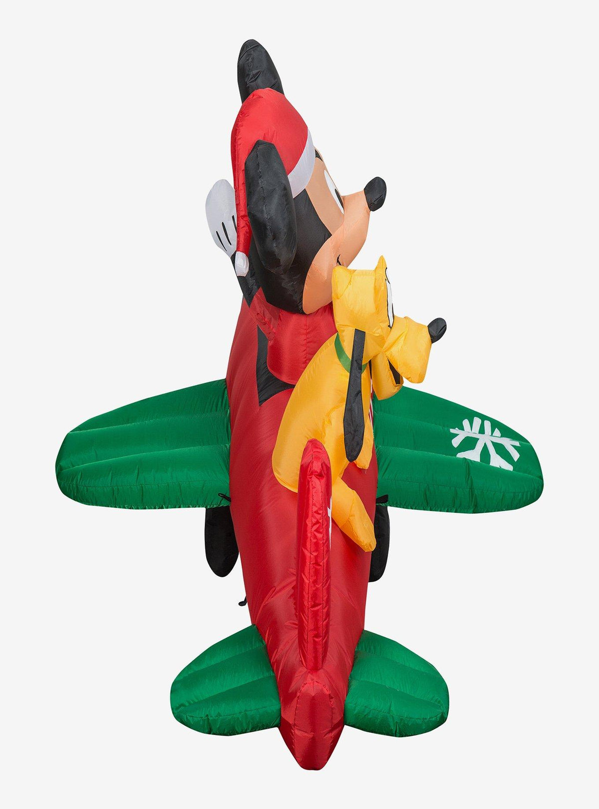 Inflable navideño LED de Mickey Mouse y Pluto en avión