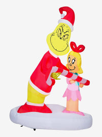 Inflable navideño del Grinch con bastón de caramelo
