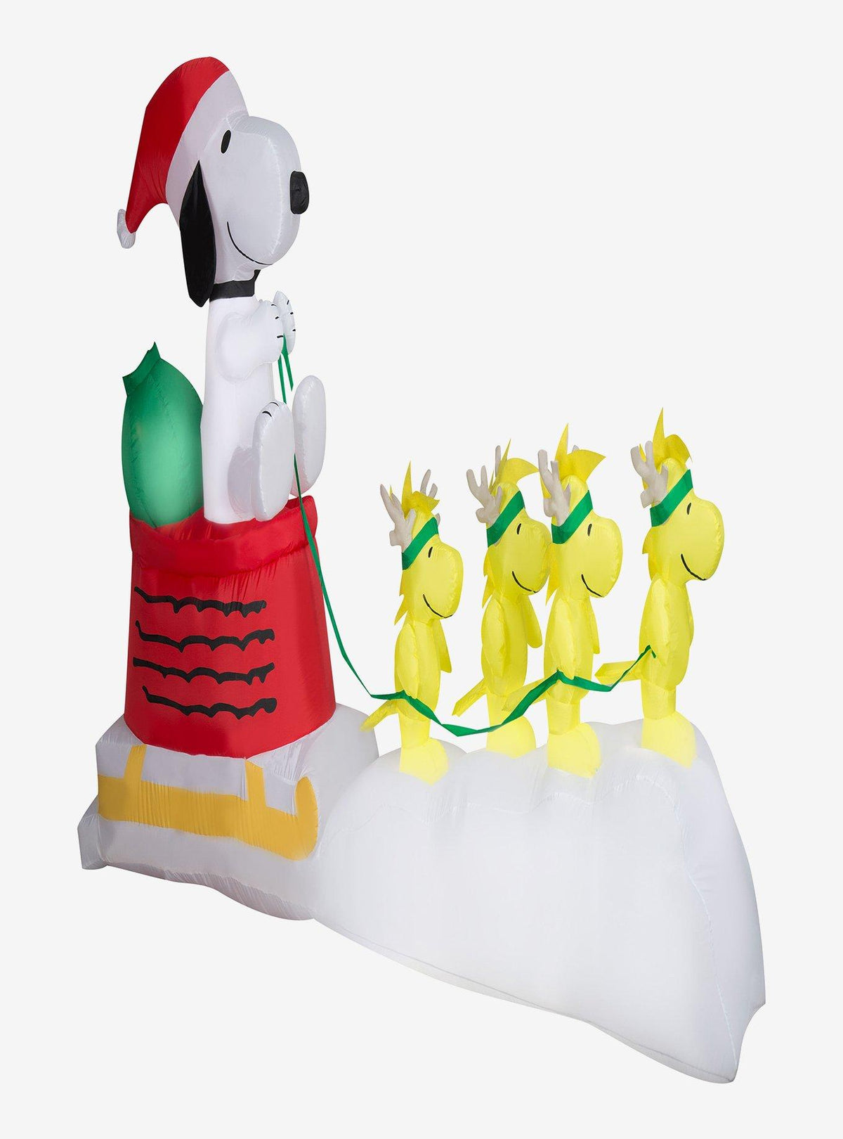 Inflable navideño de Snoopy en trineo