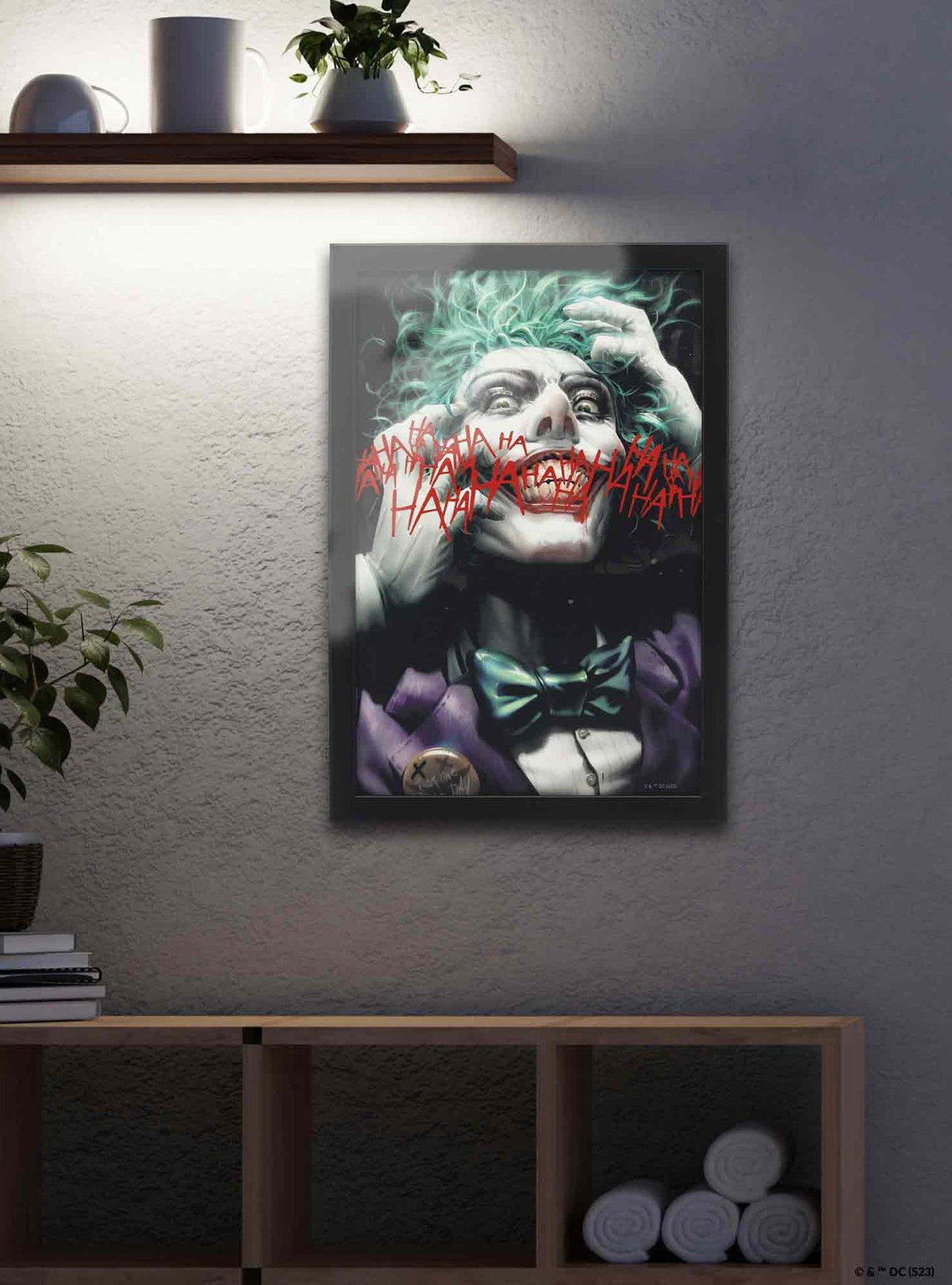 Cuadro enmarcado de madera DC Comics: The Joker Haha