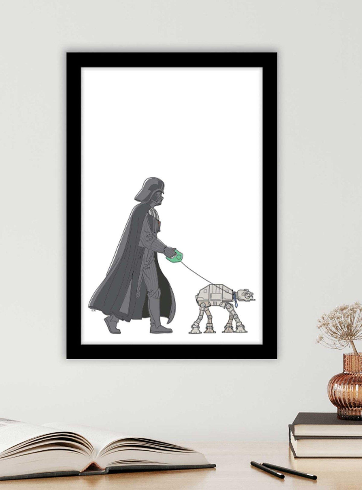 Cuadro de madera Star Wars: Darth Vader y AT-AT