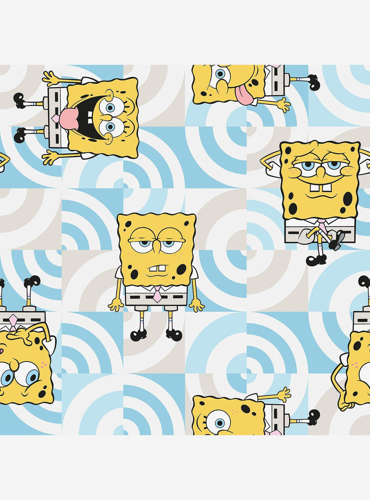 Papel mural autoadhesivo SpongeBob SquarePants Caras Divertidas