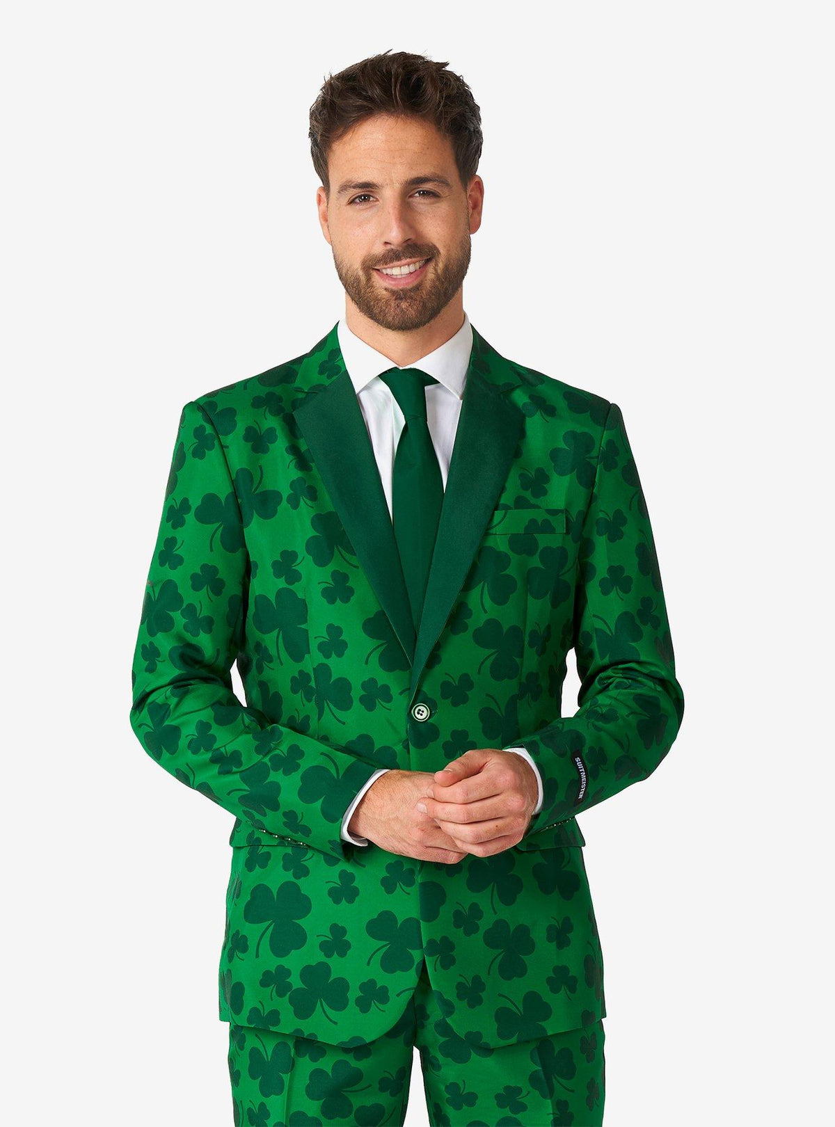 Traje verde con tréboles para San Patricio