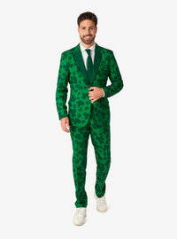 Traje verde con tréboles para San Patricio