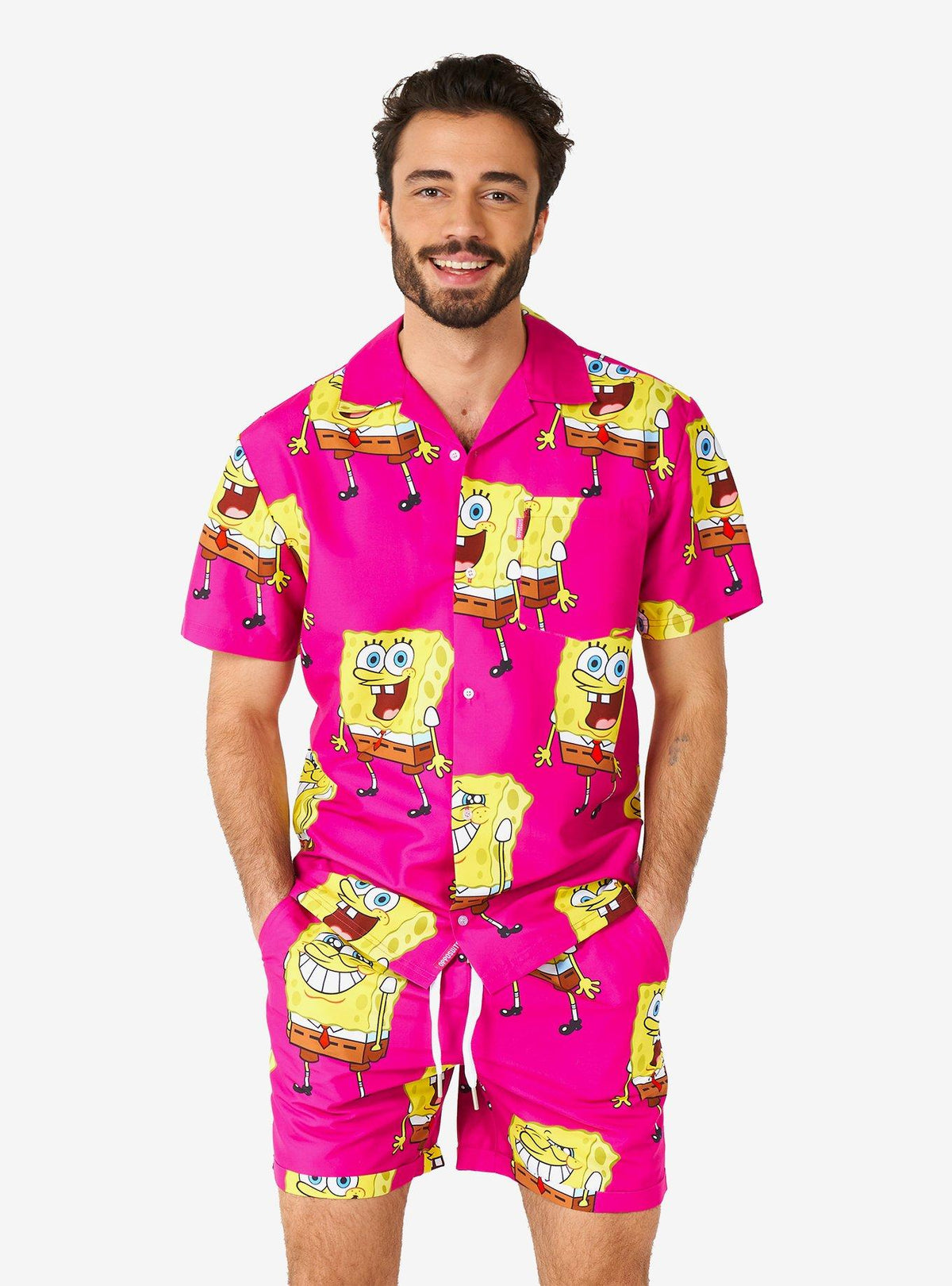 Set rosado de camisa y shorts de SpongeBob SquarePants