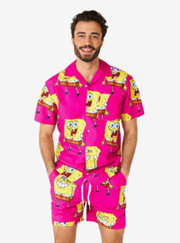 Set rosado de camisa y shorts de SpongeBob SquarePants