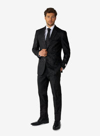 Traje negro con brillo