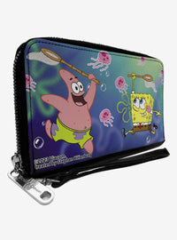 Billetera Bob Esponja y Patricio pescando medusas