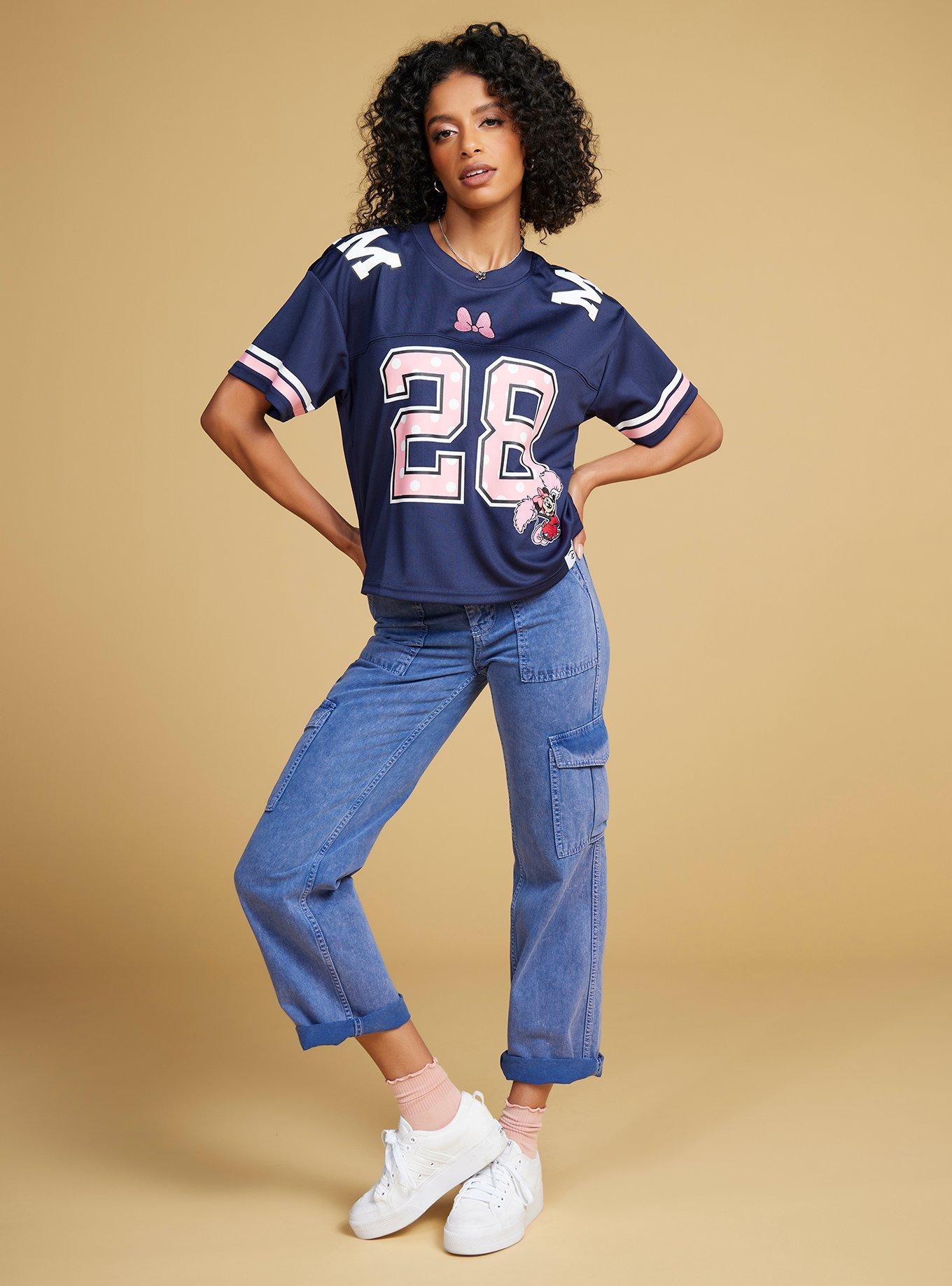 Polera de fútbol corta de Minnie Mouse para mujer
