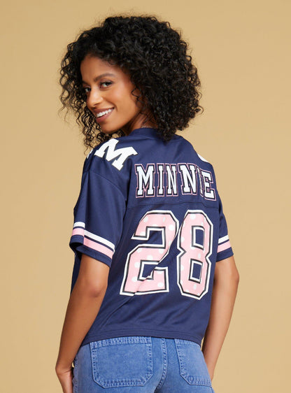 Polera de fútbol corta de Minnie Mouse para mujer