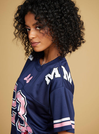 Polera de fútbol corta de Minnie Mouse para mujer