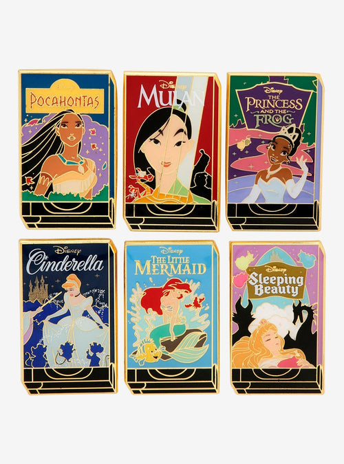 Pin esmaltado Blind Box Disney Princess estilo VHS