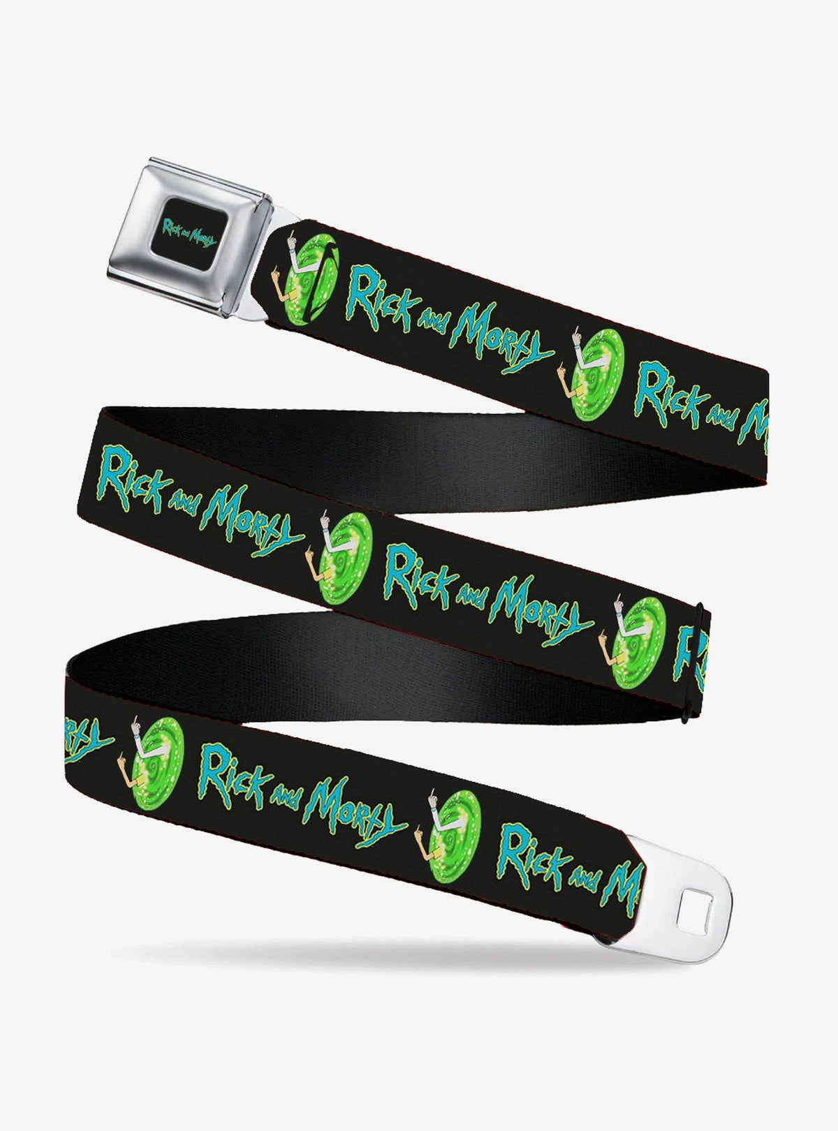 Cinturón Rick and Morty con logo, portal y dedo medio