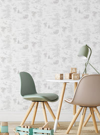 Papel mural adhesivo Disney Winnie the Pooh gris