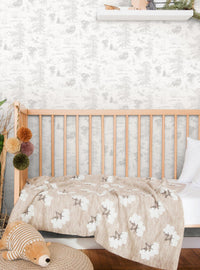 Papel mural adhesivo Disney Winnie the Pooh gris