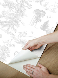 Papel mural adhesivo Disney Winnie the Pooh gris