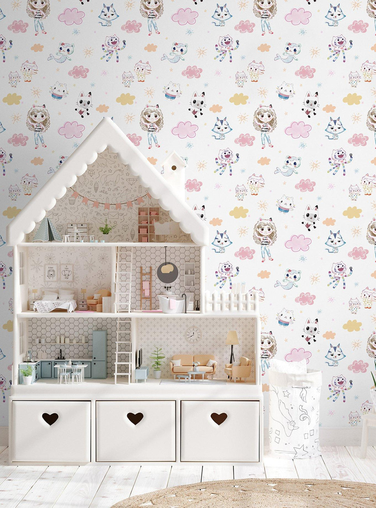 Papel mural autoadhesivo Gabby's Dollhouse