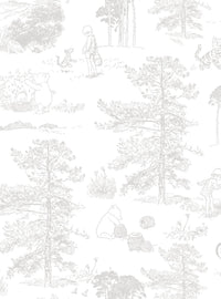 Papel mural adhesivo gris de Winnie the Pooh