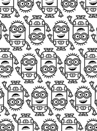 Papel mural autoadhesivo Minions, diseño lineal negro