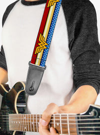 Correa de guitarra DC Comics Wonder Woman con estrellas